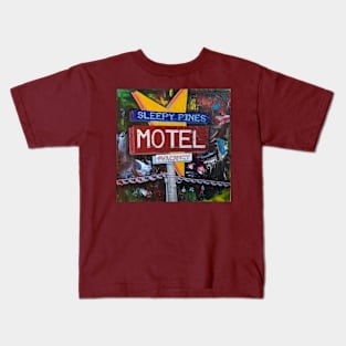 Abstract Neon Landmark Series: Sleepy Pines Motel Kids T-Shirt